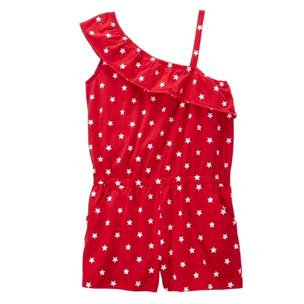 Carter’s Girls Stars Ruffle Romper, Size 7
